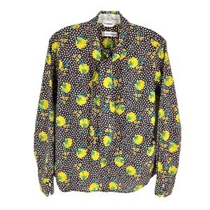 Le Sarte Pettegole Blouse Colorful Floral Print Bow Neck Cotton IT 44 US 8